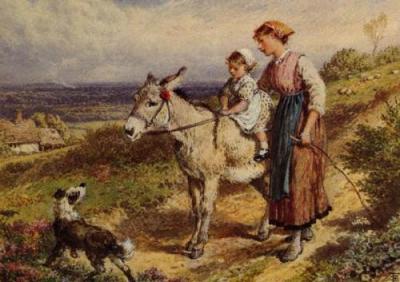 The Donkey Ride art print by Myles Birket Foster