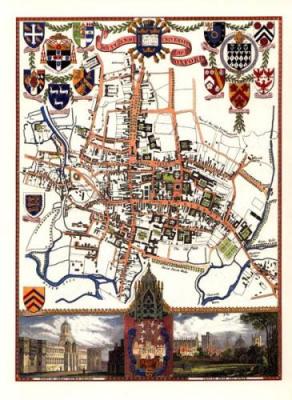 Oxford City & University art print by Thomas Moule