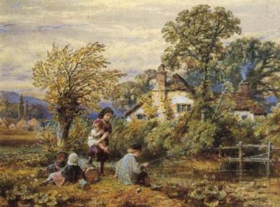 Fishing By A Stream art print by William Stephen Coleman