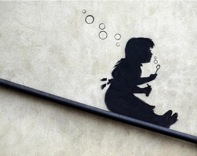 banksy art girl. Bubble Girl. by Banksy
