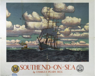 National Amusements on Southend On Sea   Sailing Ship By National Railway Museum Art Print