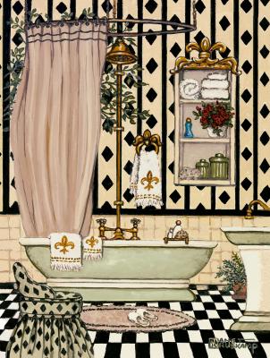 Elegant Bath II art print by Janet Kruskamp