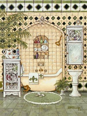 Elegant Bath IV art print by Janet Kruskamp