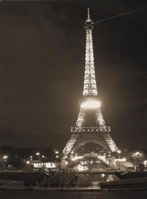 Eiffel Tower Night art print by Judy Mandolf