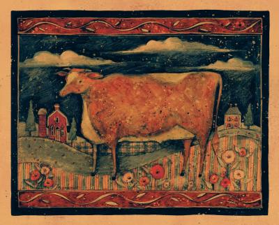 Farmhouse Cow art print by Susan Winget