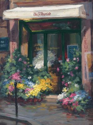 Parisian Flower Shop art print by George Botich