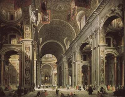 Interior Of St. Peter's, Rome art print by Giovanni Paolo Panini