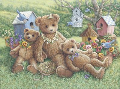 Pansy, Daisy & Viola art print by Janet Kruskamp