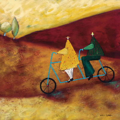 Rolling Home Together art print by Stacy Dynan