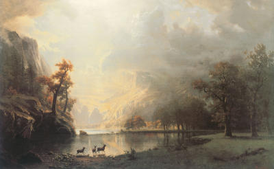 Sierra Nevada Morning art print by Albert Bierstadt
