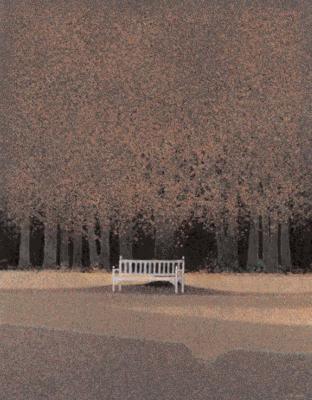 Le Banc Blanc art print by Andre Bourrie