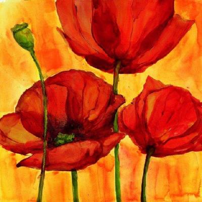 Coquelicots III art print by Giuseppina Tartagni