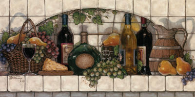Wine, Fruit, 'N Cheese Pantry art print by Janet Kruskamp