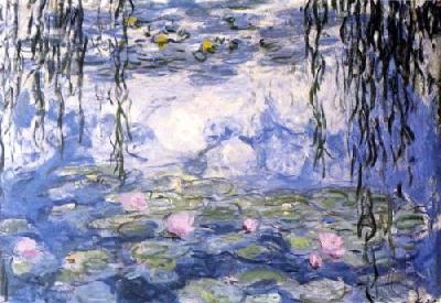 Water Lillies And Branches From A Willow Tree art print by Claude Monet
