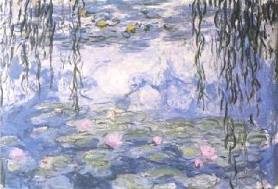Water Lillies And Branches From A Willow Tree art print by Claude Monet