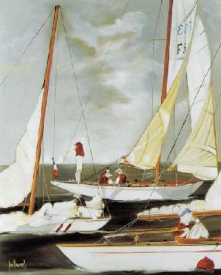 Regatta art print by Dominique Guillemard