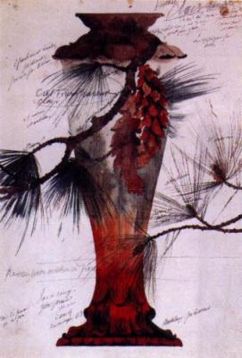 Modele de Vase en Cristal a D�cor de Branches de Pin art print by Emile Galle