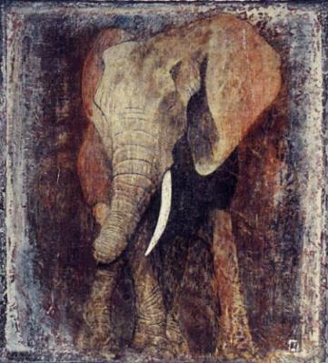 Elephant - Hommage a Joyce Pool art print by Fabienne Arietti