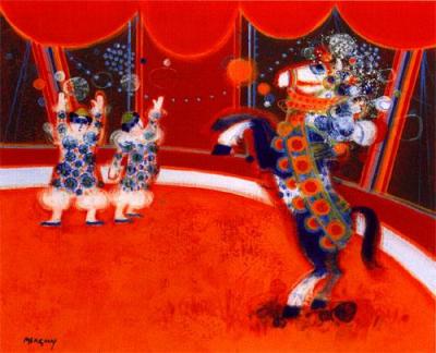 Le Cheval Bleu sur la Piste art print by Frederic Menguy