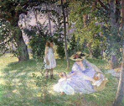 The Afternoon Tea on Grass art print by Henri Lebasque