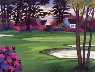 Le Golf aux Hortensias art print by Jean-Claude Carsuzan