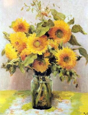 Sunflowers art print by Marcel Dyf