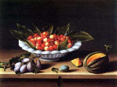 Bowl Of Cherries art print by Moillon