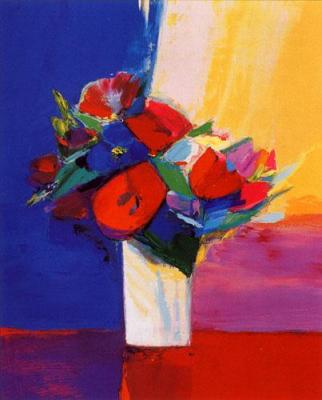 Fleurs Rouges art print by Monestier