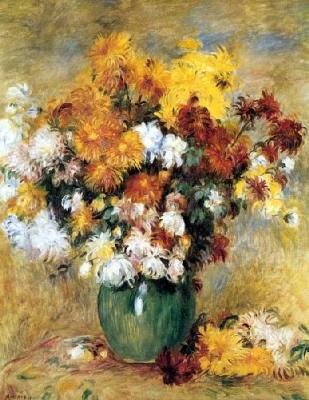 Bouquet Of Chrysanthemums art print by Pierre Auguste Renoir
