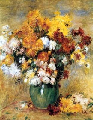 Bouquet Of Chrysanthemums art print by Pierre Auguste Renoir