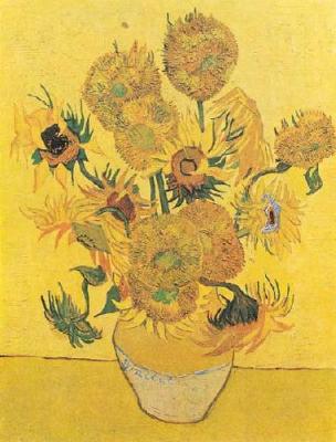 Sunflowers on Gold art print by Vincent Van Gogh