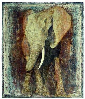 El�phant - hommage � Joyce Pool art print by Fabienne Arietti