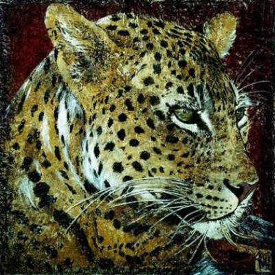 Portrait de l�opard art print by Fabienne Arietti