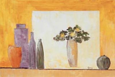 Nature morte aux fleurs jaunes art print by J. Gamracy