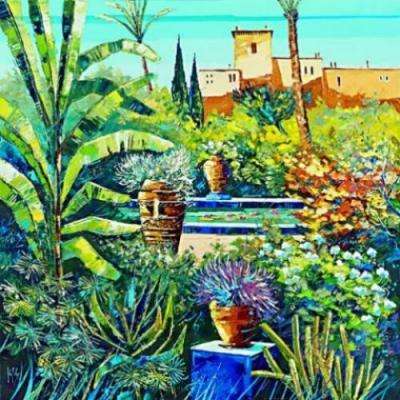 Bananier dans le Jardin Marocain art print by Kerfily