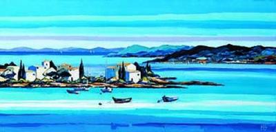 Presqu'�le grec art print by Kerfily