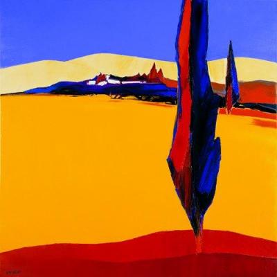 Le vieux cypr�s art print by Pascal Etchenic