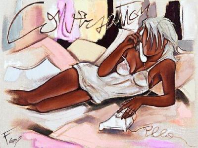 La conversation art print by Pierre Farel