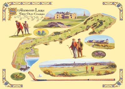 Golf Course Map-St. Andrews art print by Bernard Willington