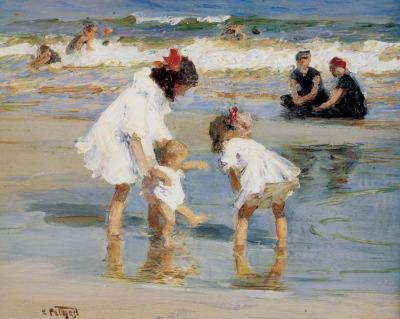 Henry  Gallery on The Seashore By Edward Henry Potthast Art Print   Worldgallery Co Uk