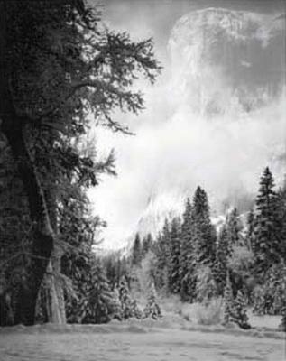 El Capitan, Winter (embossed) art print by Ansel Adams