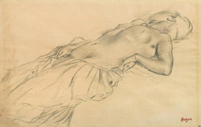 Lying Nude art print by Edgar Degas