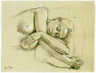 Karen with a Cushion art print by Francine Van Hove