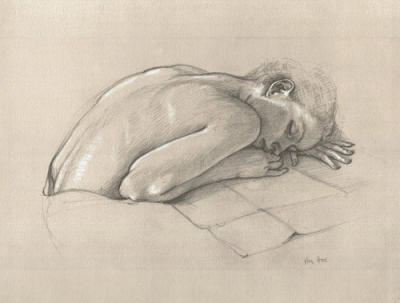 Study for Karen at rest art print by Francine Van Hove