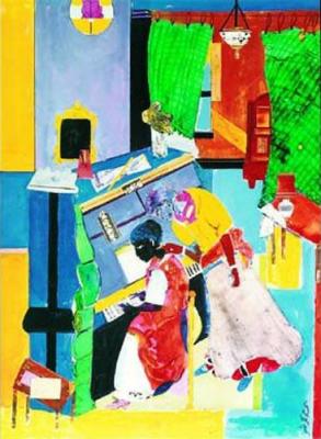 The Piano Lesson art print by Romare Bearden