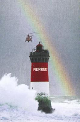 Arc-en-ciel sur mer d'lroise, janvier 2001 art print by Jean Guichard
