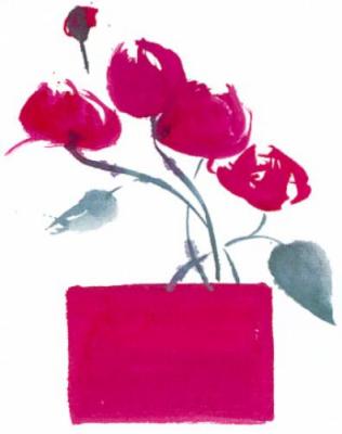 Les pivoines art print by Lucile Prache