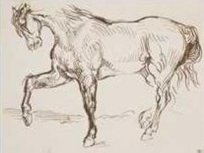 Horse art print by Ferdinand Victor Eugene Delacroix