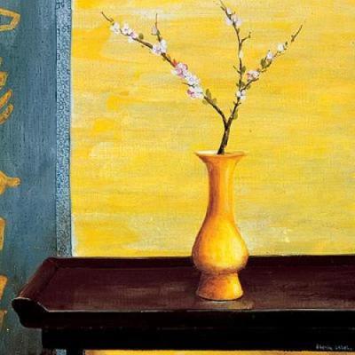 Yellow Vase art print by Iberia Lebel