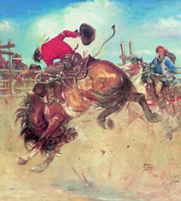Breaking The Bronco art print by Benton Clark